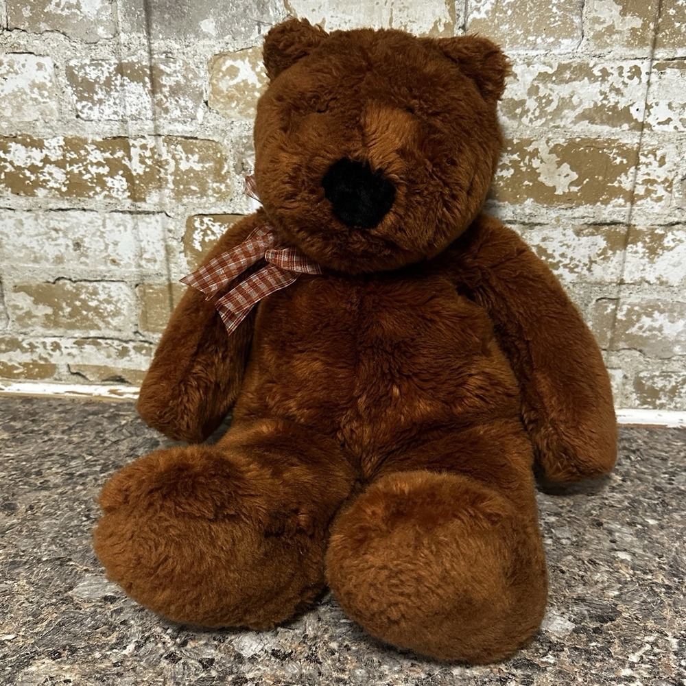 Animal Alley Toys R Us Plush Teddy Bear Light Brown 20" Large Scarf Tie Vtg